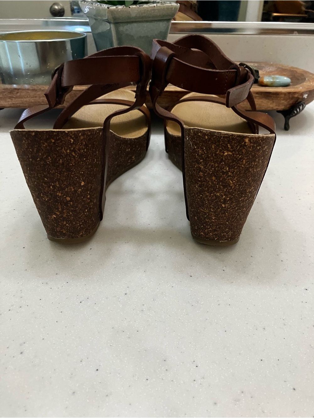 Blowfish Malibu Brown Platform Wedge Sandals Size 8 Boho Ankle Strap Cork Look - Picture 12 of 12